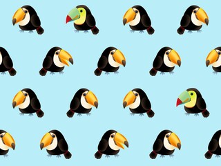 オオハシのシームレスパターン　J