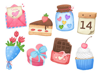 Set of cute valentine