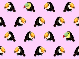 オオハシのシームレスパターン　K'