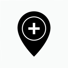 Hospital Icon. Health Care Center. Clinic Position.  