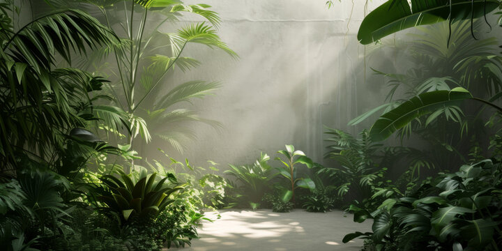 plant jungle background, generative AI