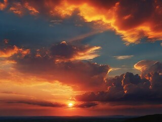 Fototapeta premium background sky sunset realistic photography