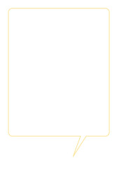 シンプルな黄色い四角い吹き出し