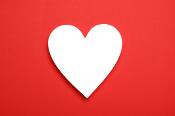 transparent blank heart shape area on red background