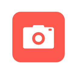 シンプルな赤色のカメラアプリ