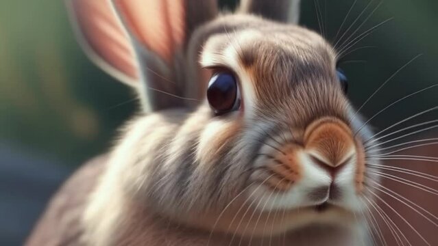 rabbit animal, portrait of bunny, hare close up, Generative AI