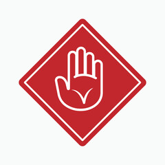 Reject Icon. Palm Hand, Refuse Symbol  - Vector. 