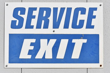 Service Exit sign.