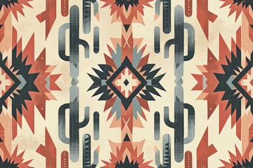 Cercles muraux Style bohème navajo tribal ethnic seamless pattern background. Native american textile background