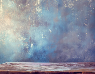 Ethereal Painted Background with Wooden Surface