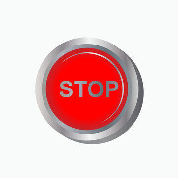 Stop Button Icon. End, Finished Symbol – Vector.   