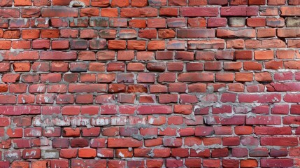 Naklejka premium Immerse in the rustic charm of a panoramic red brick wall texture background. Ai Generated.