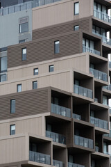Detail of modern apartment block.