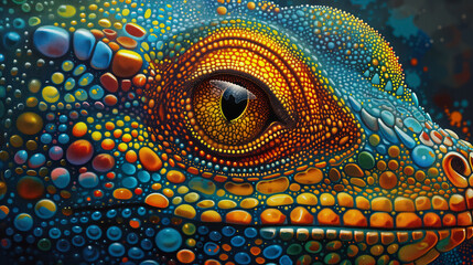 Naklejka premium A Mesmerizing Eye of a Reptilian Creature Close-Up