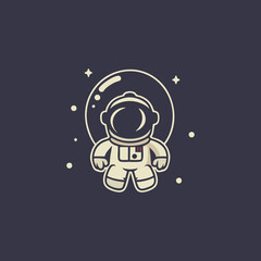 Cute Astronaut Flying In Space Cartoon Vector Icon Illustration. Science Technology Icon Concept Isolated Premium Vector. Flat Cartoon Style