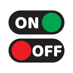 On and Off switch icon set. Toggle switch icon for mobile concept and web design isolated in white background. On and Off symbol vector illustration eps10.