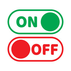 On and Off switch icon set. Toggle switch icon for mobile concept and web design isolated in white background. On and Off symbol vector illustration eps10.