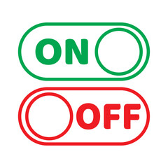 On and Off switch icon set. Toggle switch icon for mobile concept and web design isolated in white background. On and Off symbol vector illustration eps10.
