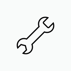 Wrench Icon. Set or Maintenance Symbol - Vector Logo Template.