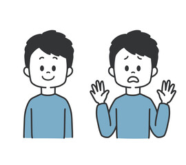 笑顔　焦る　男性