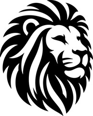 silhouette face lion for digital and print