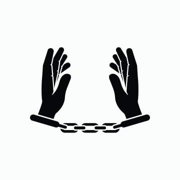 Prisoner Icon. Jail, Handcuff. Convict Symbol - Vector.  Applied as a Trendy Symbol for Design Elements, Presentations, and Web Apps.