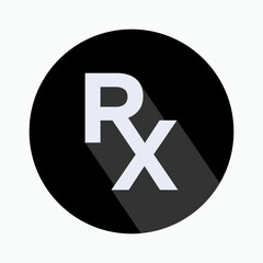 RX Medicine Icon. Drugs Prescription Symbol - Vector.. Applied as a Trendy Symbol for Design Elements, Presentations, and Web Apps. 
