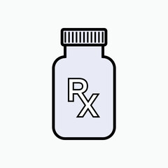 Medicine Bottle Icon. Pill, Tablet, or Capsules Container. Applied as a Trendy Symbol for Design Elements, Presentations, and Web Apps. 