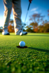 Golf Ball Rolls Straight Into The Hole