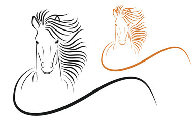Vector silhouette of horse on white background © Gridsadaarm