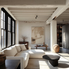Urban Chic: New York Loft with Sleek Sofa