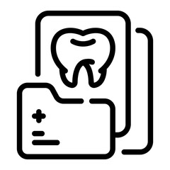 dental record Line Icon