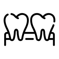 false teeth Line Icon