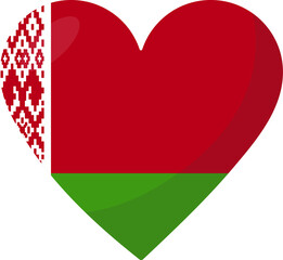 Belarus flag heart 3D style.