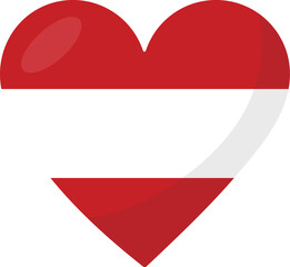 Austria flag heart 3D style.