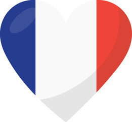 France flag heart 3D style.