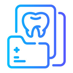 dental record Line Gradient Icon