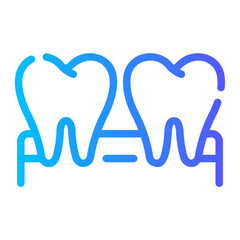 false teeth Line Gradient Icon