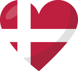 Denmark flag heart 3D style.