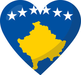 Kosovo flag heart 3D style.