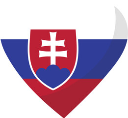 Slovakia flag heart 3D style.