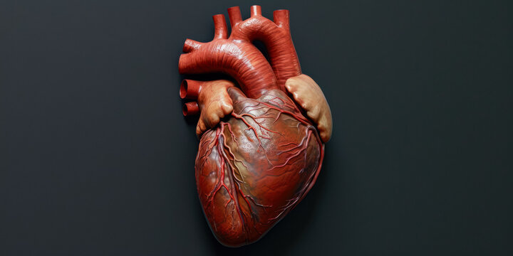 Human Heart On A Black Background For Wallpaper And Graphic Solutions Created Using Artificial Intelligence