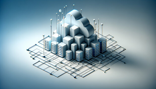 Sleek and Modern Cloud Computing Network in Geo Minimalist Style
