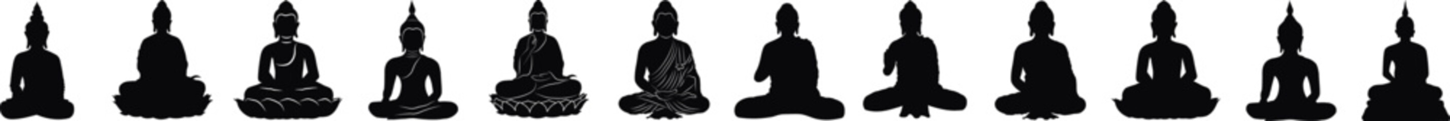 Lord Gautama Buddha illustration for Happy Buddha Purnima, Vesak Day Social Media Post , Web Banner