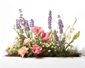 Obraz premium Garden Whispers, Flower Symphony on White