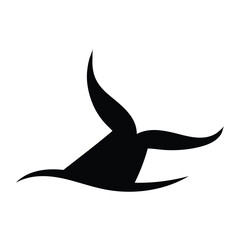 Whale tail icon silhouette design template isolated