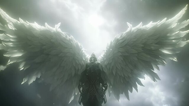 This angels wings are a testament to their mastery of both the physical and magical realms adorned with runes of power and protection.