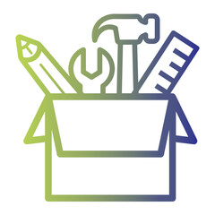 Construction work icon on line gradient style. construction tool icon
