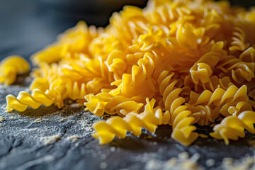 set of italian pasta and spaghetti on the table