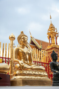 golden buddha's image in temple